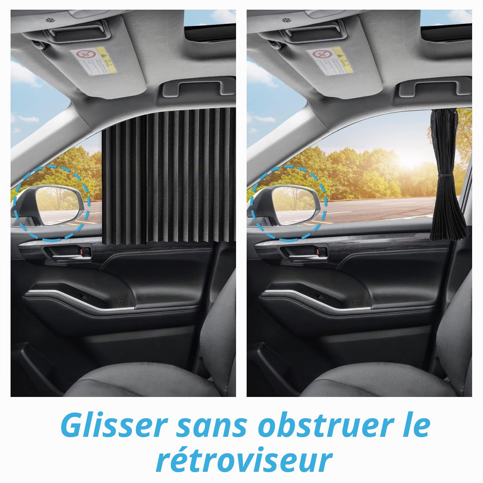 ZATOOTO Pare Soleil Voiture Magnétique, Rideau Vitre Latérale, 4 Pièces | Anti-Regard, Protection Solaire Voiture, Universel, Anti-UV, Isolation Thermique, Montage Rapide, Pliable, Rangement Facile