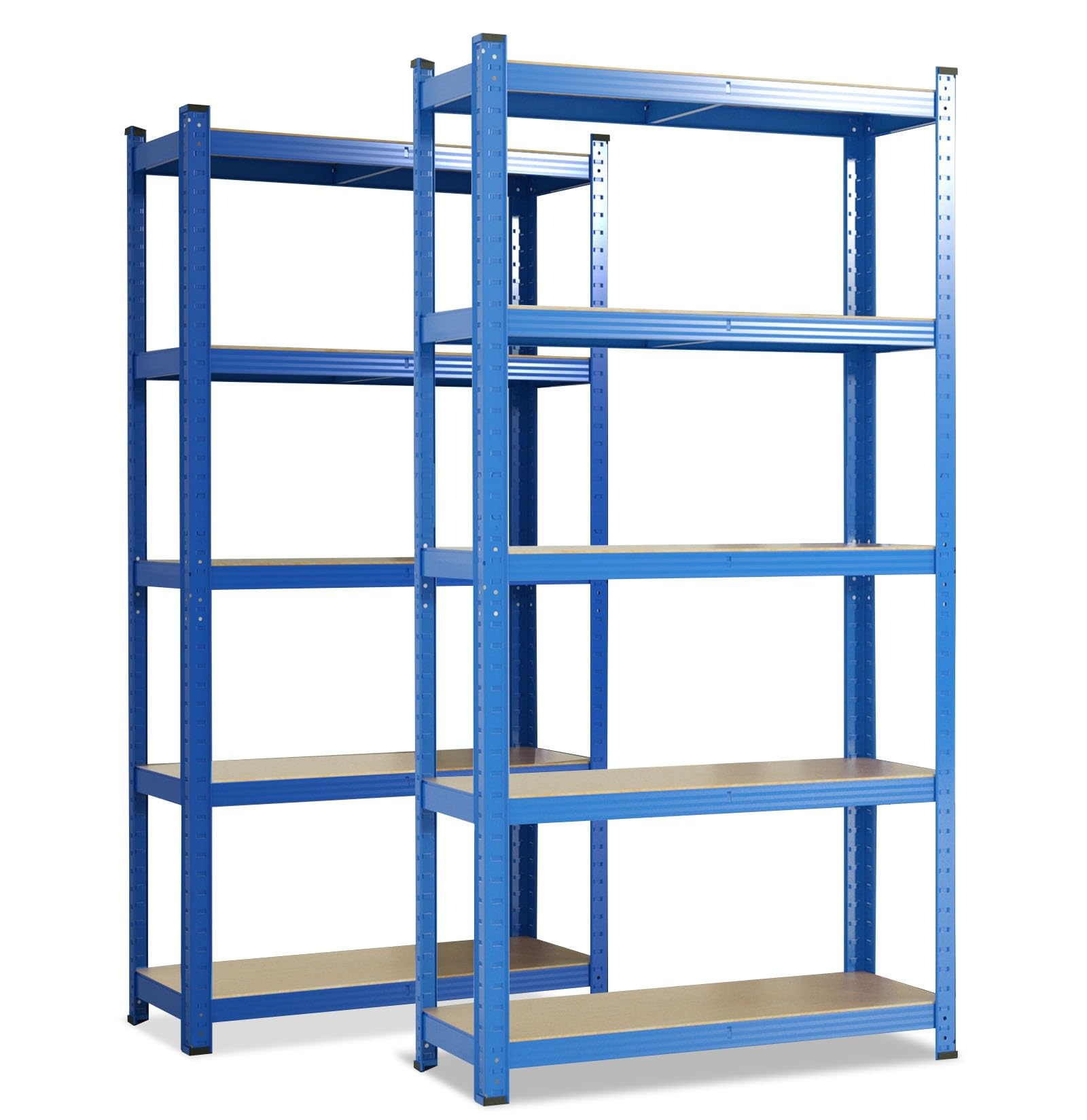 etm Rek voor zware lasten, verpakking van 2 stuks, 200 x 120 x 60 cm, grijs, steekrek, opbergrek, staand rek, steeksysteem zonder gereedschap monteerbaar (Lakota, grijs
