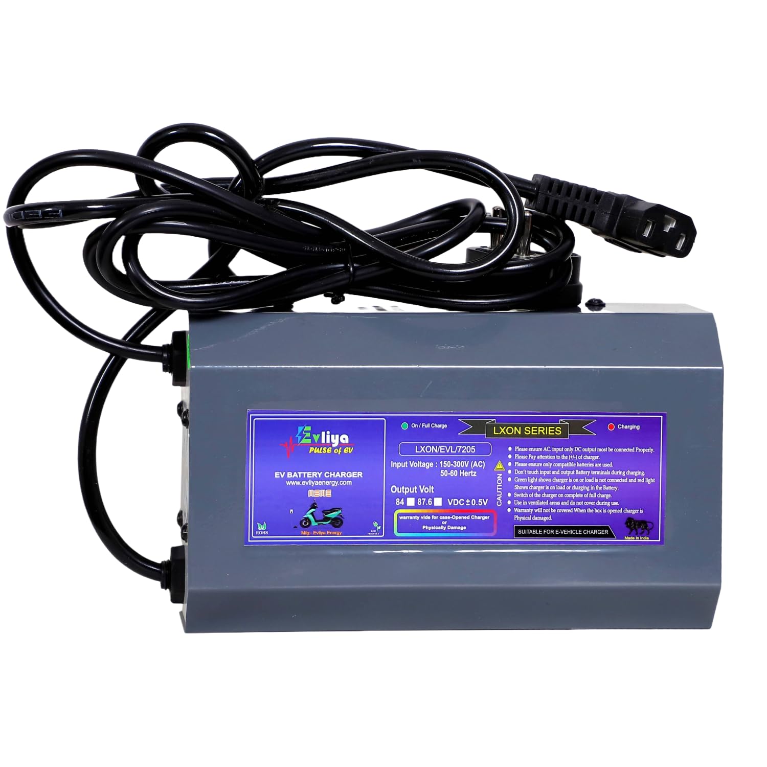 72V 5A EV Electric Scooter Lithium-Ion Battery Charger | Output Auto Cut Off 84v | with LED Indication | Fast Charging, Durable, and Suitable with 72V Batteries, 3Pin T-Type Output Connector.-image-23