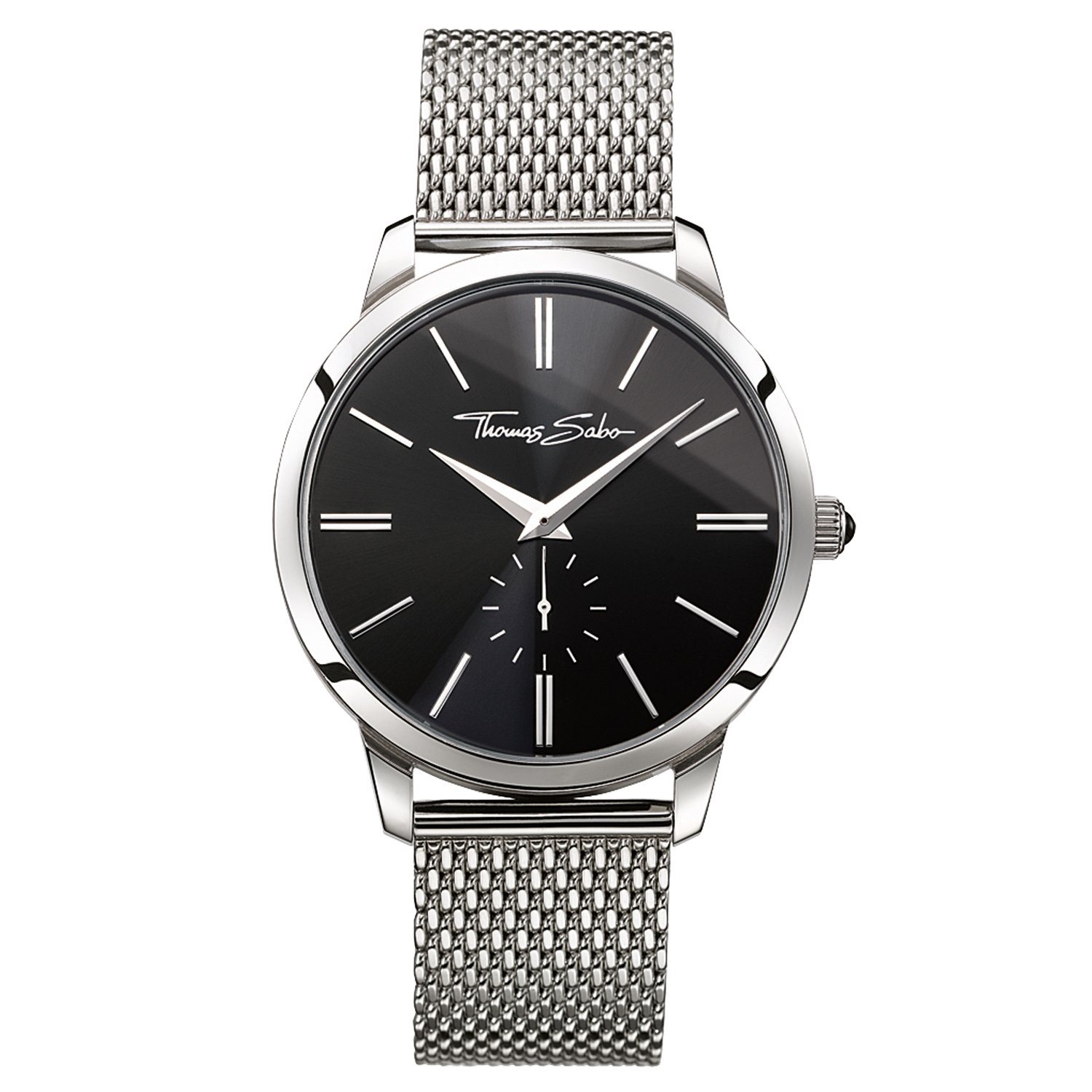 Thomas Sabo Men Watch Rebel Spirit Silver Black Analogue Quartz Stainless Steel WA0152-201-203-42 MM