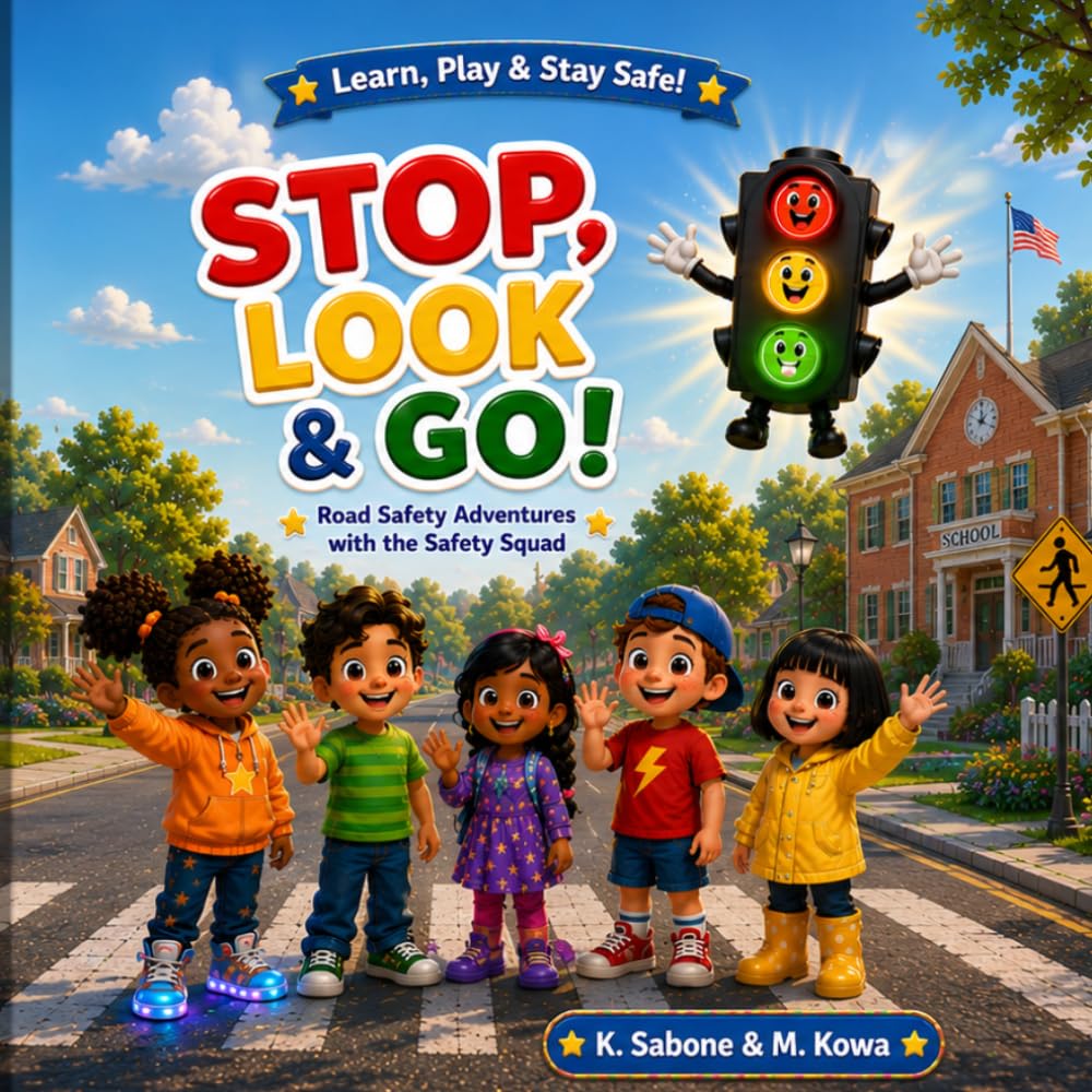 Stop, Look & Go! Road Safety Adventures with the Safety Squad: A Fun Read-Aloud Storybook Teaching Kids Road Safety Rules, Traffic Lights, Crosswalk ... Smarts with the Safety Squad (Ages 3–7)
