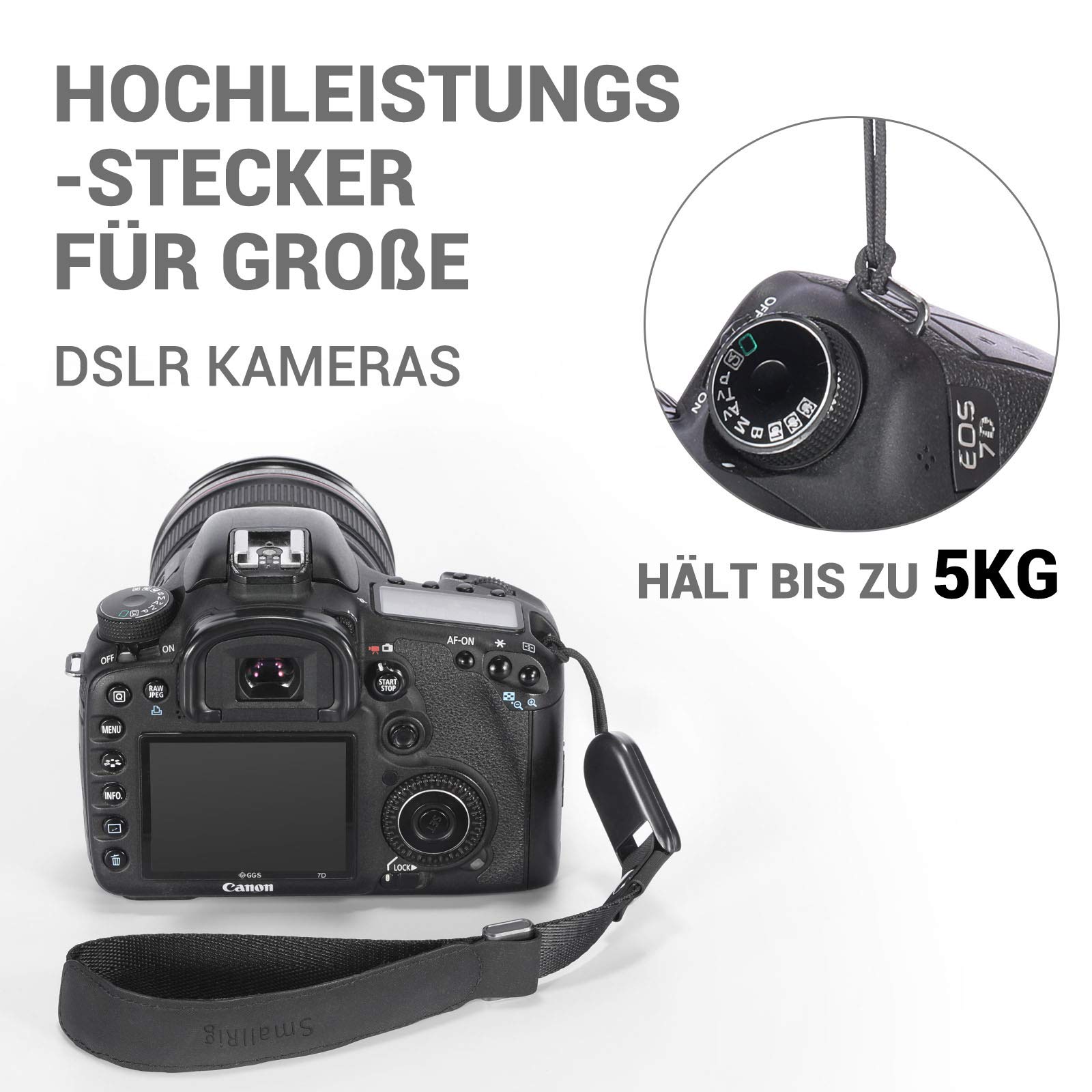 SMALLRIG Kamera Handschlaufe Neopren Kamera Handgelenkschlaufe Trageschlaufe für Canon für Nikon für Sony für Fujifilm für Olympus DSLR SLR - 2398