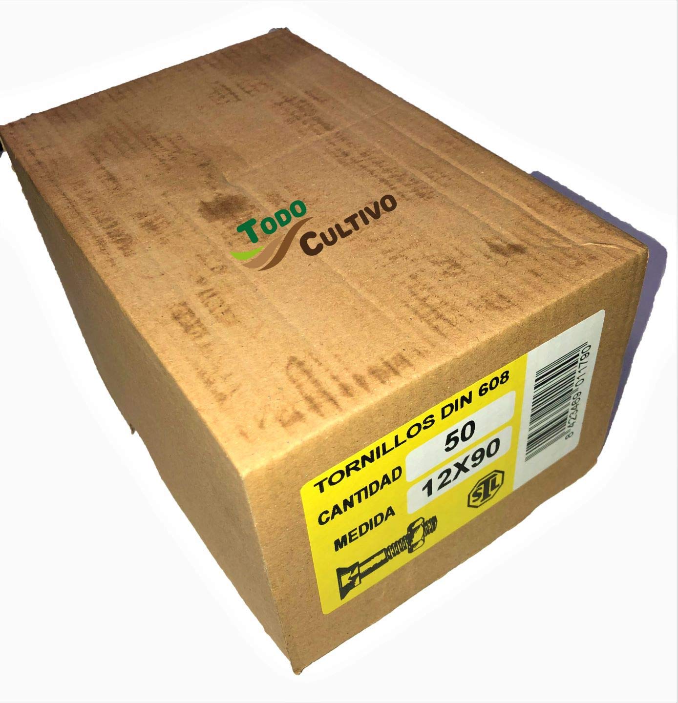 Tornillo de Arado 12X90 DIN 608. Caja 50 Uds. Tornilleria de máxima calidad marca San Lorenzo, con cabeza avellanada especial rejas de arado.