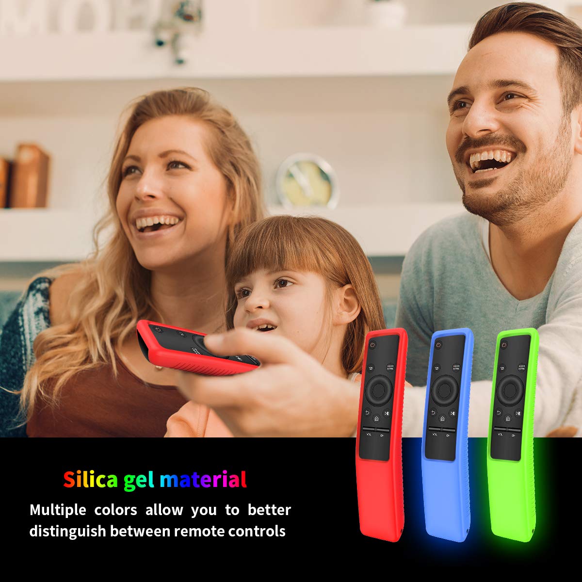 [3 piezas] Funda protectora de silicona para mando a distancia Samsung Smart TV BN59 Series, soporte para mando a distancia Smart 4K Ultra HDTV, peso ligero, antideslizante, a prueba de golpes,