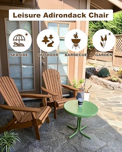 Miniatura 3 de Silla Adirondack para patio, silla de césped, silla plegable de madera Adirondack, muebles de acento con acabado natural, sillas de madera náutral