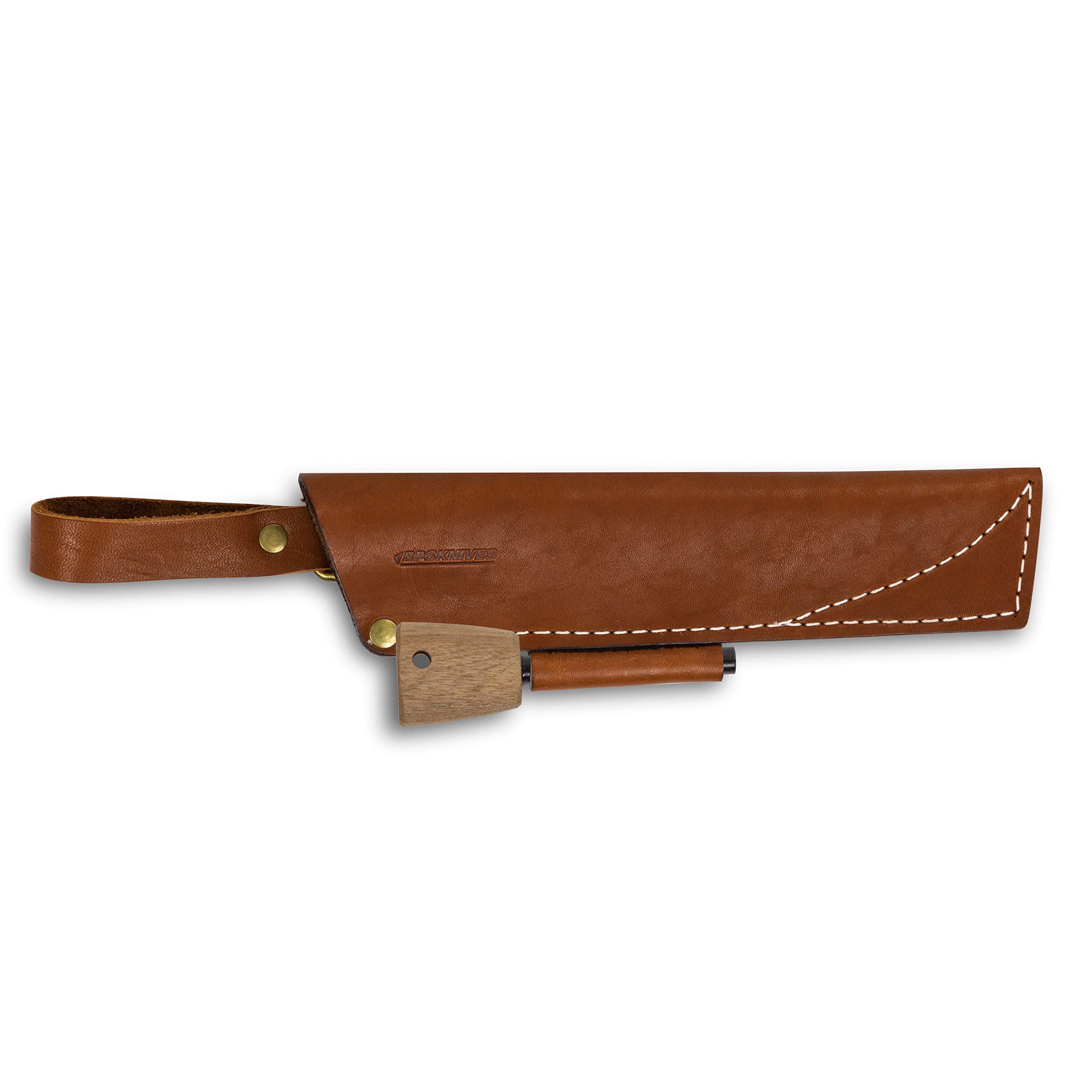 BPSKNIVES Brown Belt Knife Sheath with Fire Steel - Leather Sheath for Fixed Blade Knife…