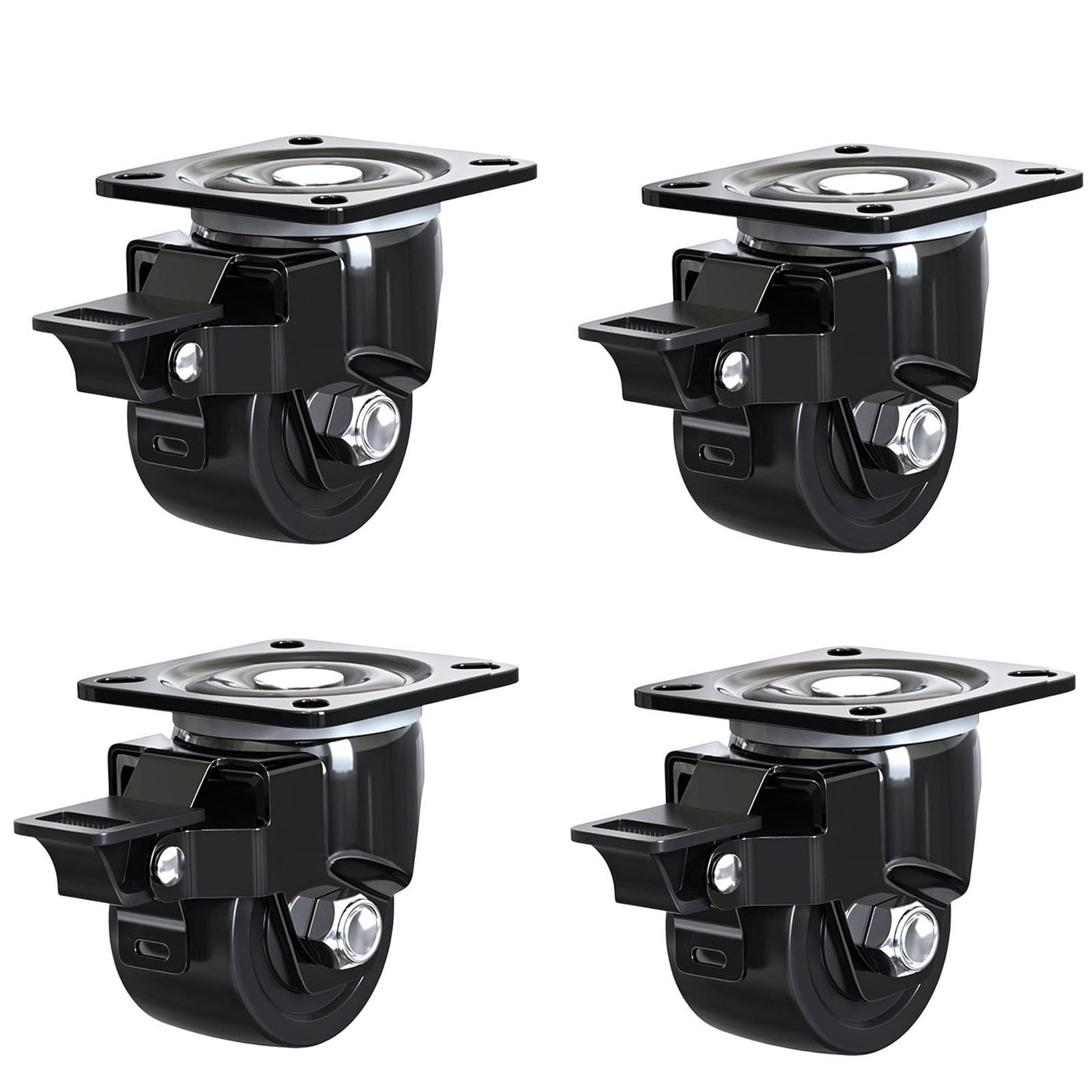 MXXQRHF Heavy Duty Swivel Caster Wheels for Cart 4Pack 4.1" Nylon Castors with Galvanized Bracket Durable & Smooth Rolling 4 Brakes Ideal for Heavy Loads