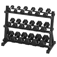 Hex Dumbbell Sets with Rack 290-840 lb Rubber Encased Exercise Fitness Dumbbells Set Hand Weight for Strength Training