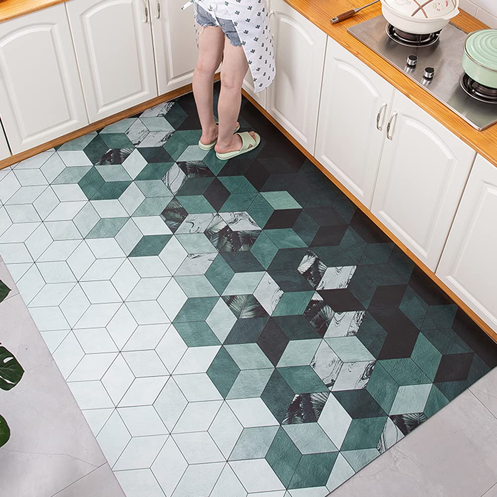 Tapis de cuisine anti-fatigue en cuir PVC imperméable 140x180cm