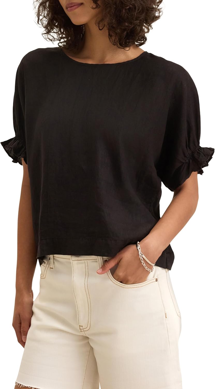 Velvet by Graham & Spencer Women's Emily Woven Linen Top - Image 4