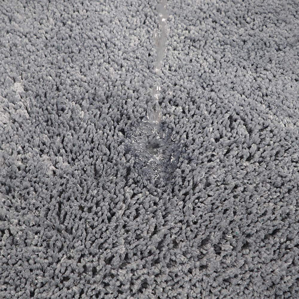 Topchances Juego de 3 alfombrillas de baño de microfibra antideslizante, peludas, suaves, de absorción rápida de agua, alfombrillas de baño, alfombrilla de baño, cubierta de asiento de inodoro (gris