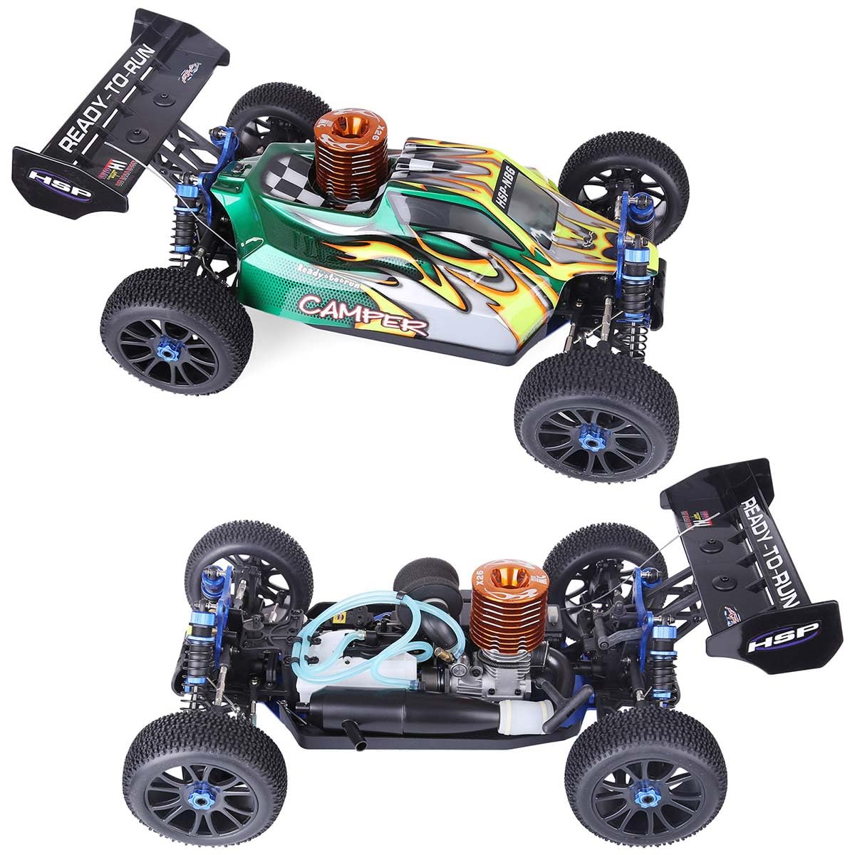 Samochód RC w skali 1:8, 2,4 G, 4WD, 70 km/h, szybki samochód terenowy RC z ponadwymiarowym zbiornikiem paliwa, silnik Nitro FC.26CXP (wersja RTF)