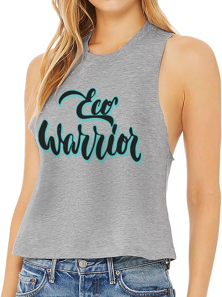 Eco Warrior Racerback Cropped Tank - Print Women's Tank - Unique Tank Top