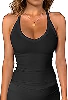 iGENJUN Women's Racerback V-Neck Tank Top Slim Fit Ribbed Workout Camisole Summer 2025 Sleeveless