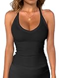 iGENJUN Workout Tops for Women Racerback Basic Tank Summer 2025 Camisole V Neck Slim Fit Ribbed Sleeveless