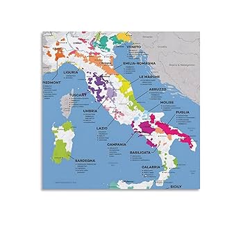 イタリアの地図入り額装 ポスター 古地図 イタリア I.F.I 50×70 MAPPA ITALIA CR001 縦長