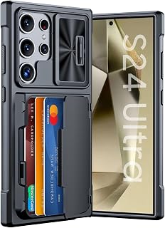 GooseBox for Samsung Galaxy S24 Ultra Wallet Case with RFID Blocking Card Holder, Camera Cover and Kickstand, Full Body Shockproof Wallet Case for S24 Ultra 6.8Inch 2024 for Women Men-Black(Upgraded)