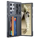 GooseBox for Samsung Galaxy S24 Ultra Wallet Case with RFID Blocking Card Holder, Camera Cover and Kickstand, Full Body Shockproof Wallet Case for S24 Ultra 6.8Inch 2024 for Women Men-Black(Upgraded)