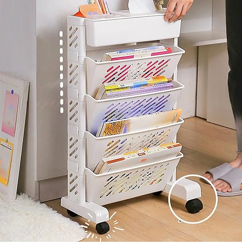 Miniatura 8 de Carrito de estantería móvil, estantería única extraíble y movible, carrito de almacenamiento multifuncional, estantería de almacenamiento,