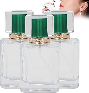 Frasco de perfume de vidro de 50 ml, dispensador de atomizador de perfume recarregável, recipiente de maquiagem líquido, presente para amigos, amantes, parentes (verde)