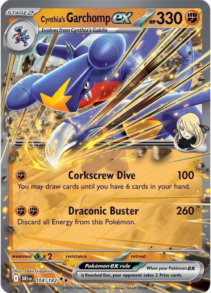 Pokemon - Cynthia's Garchomp ex 104/182 – Destined Rivals – Double