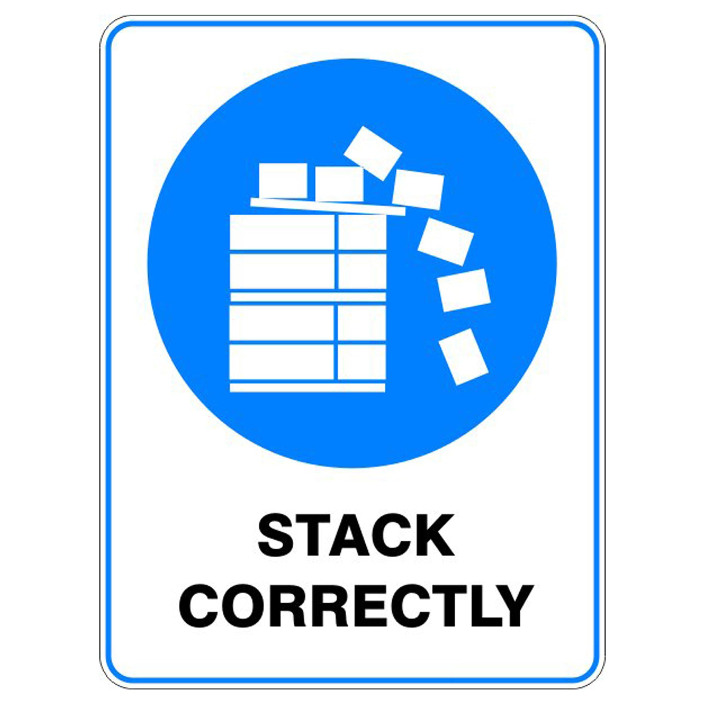 Stack Correctly Mandatory Signs Metal Tin Sign 8 x 12 inch for Industrial & Commercial