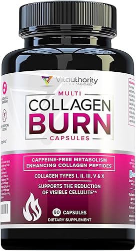 Vista 11 de Multi Collagen Burn: Péptidos de Proteína Hidrolizada MultiTipo con Ácido Hialurónico, Vitamina C, SOD B Dimpless, Tipos I, II, III, V y X