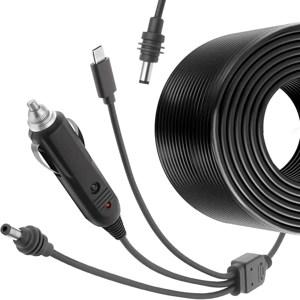 Cabo de alimentação USB C para CC 3 em 1 para Starlink Mini, 100W à prova d'água USB tipo C, cabo de alimentação CC, 18 AWG 9,8 FT