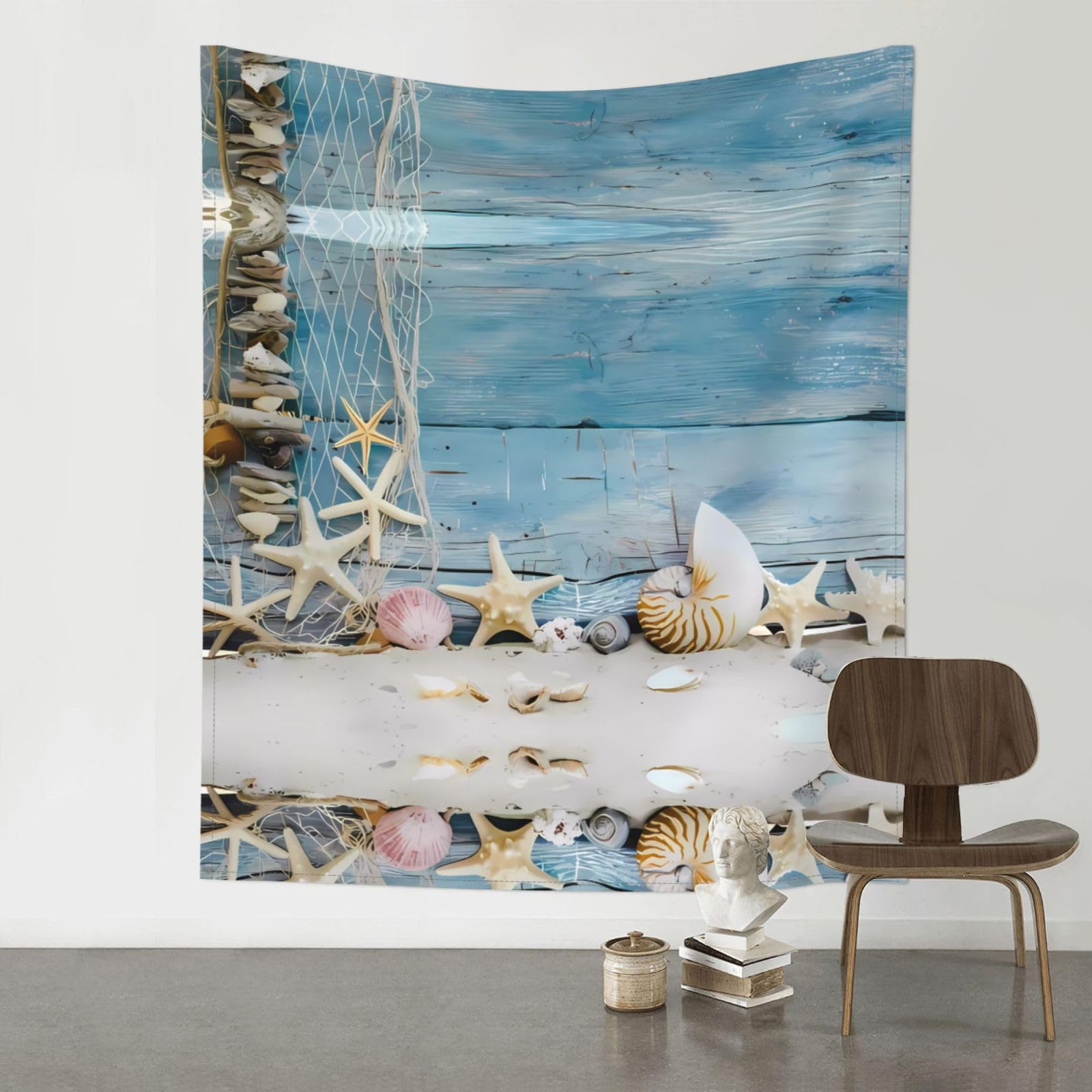 YYHWHJDE Shell Starfish Pattern Prints 60x51in Wall Tapestry – Elevate Your Space with a Versatile & Cozy Throw Blanket for Dorms, Beach & Home