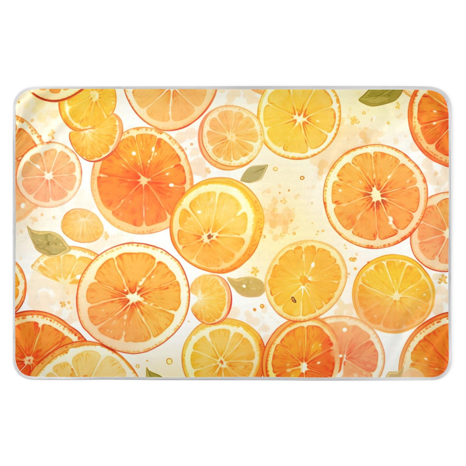 CEBUGI 34” x 52”Washable Underpads Heavy Absorbency Waterproof Incontinence Bed Pads Orange Slices Pee Pads for Adults Kids and Baby