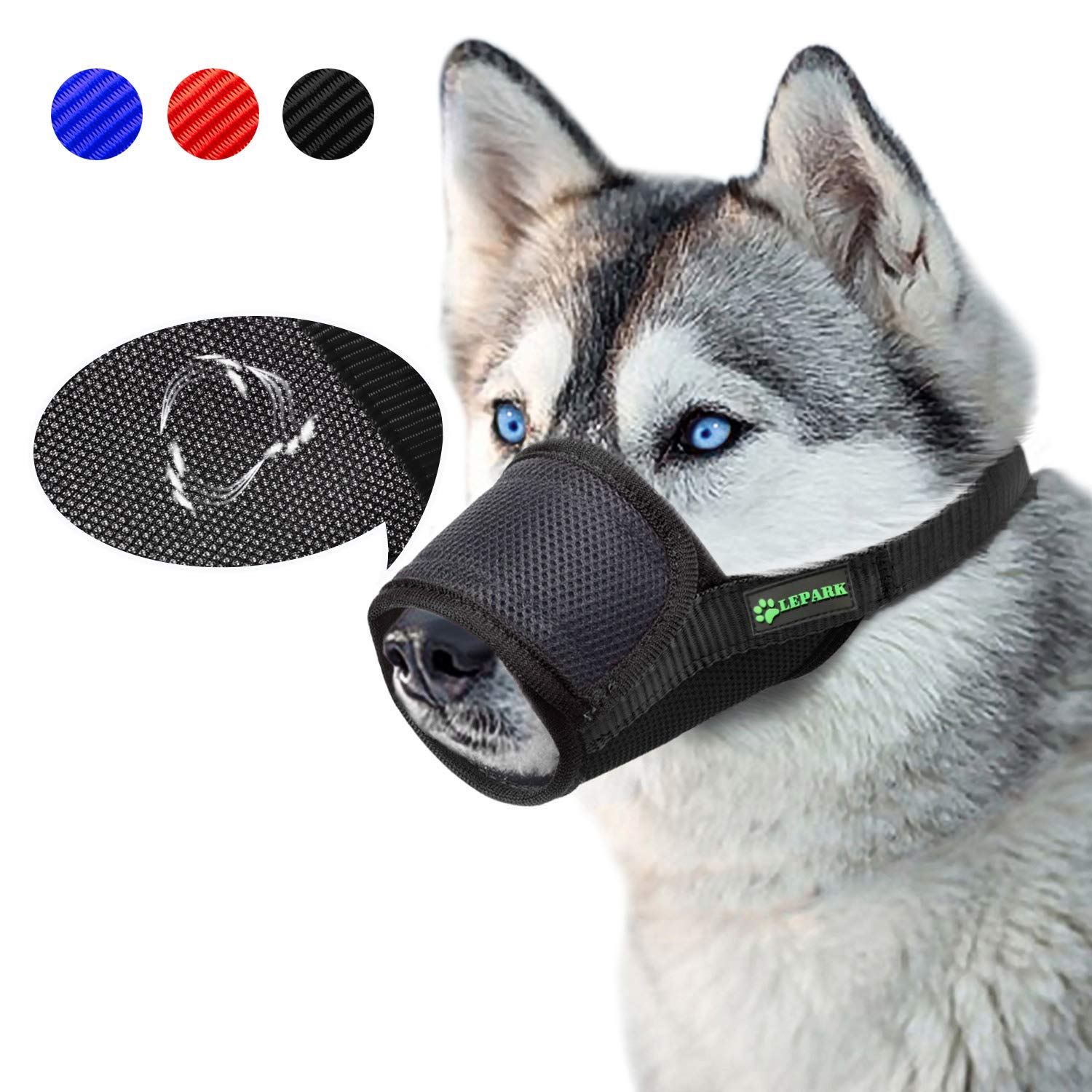 ILEPARK Breathable Beehive Dog Muzzle Mesh Nylon Adjustable for Small