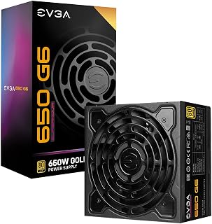 EVGA Supernova 650 G6, 80 Plus Gold 650W, Fully Modular, Eco Mode with FDB Fan, 10 Year Warranty, Includes Power ON Self Tester, Compact 140mm Size, Power Supply 220-G6-0650-X1
