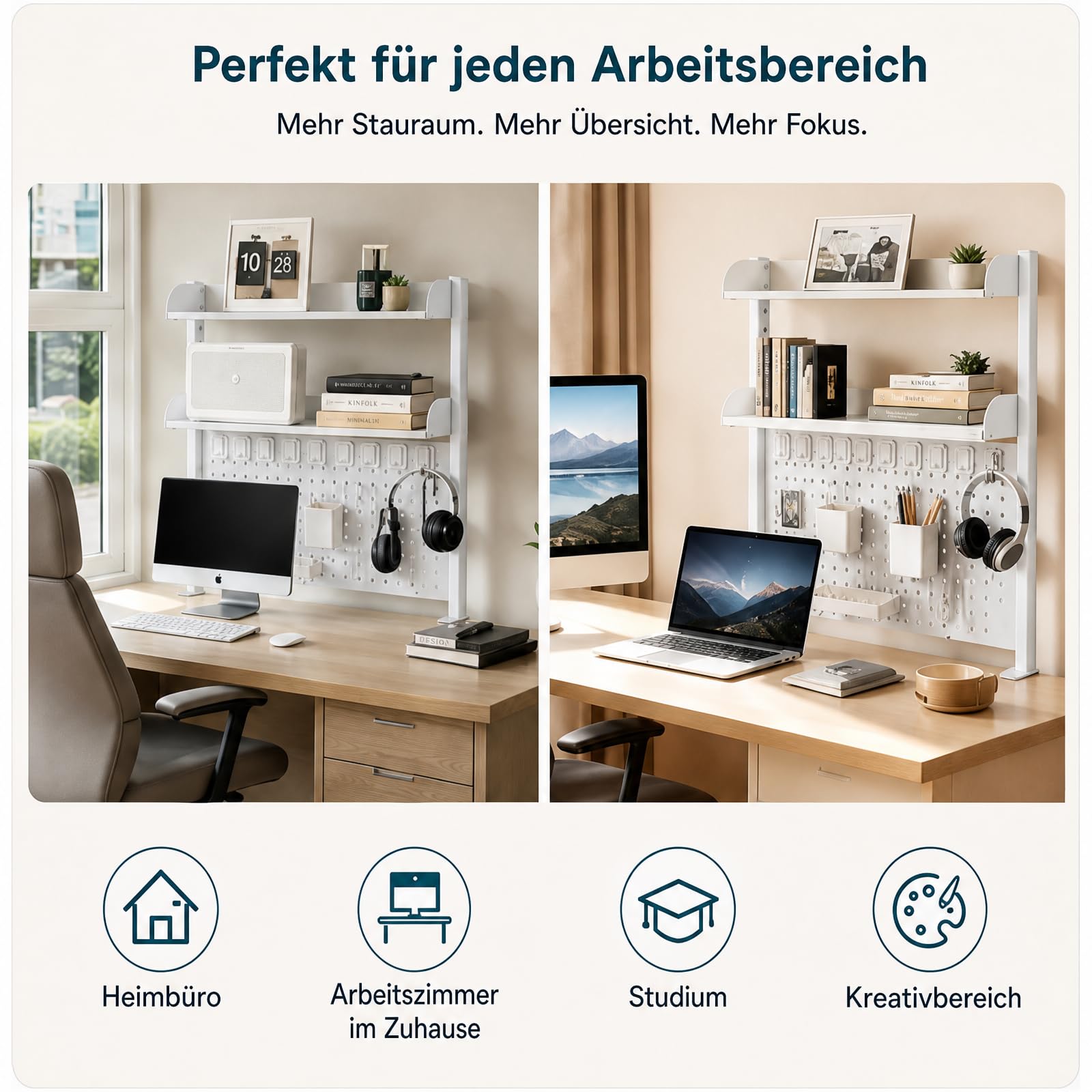 Verstellbares Schreibtischregal zum Anklipsen für Büro