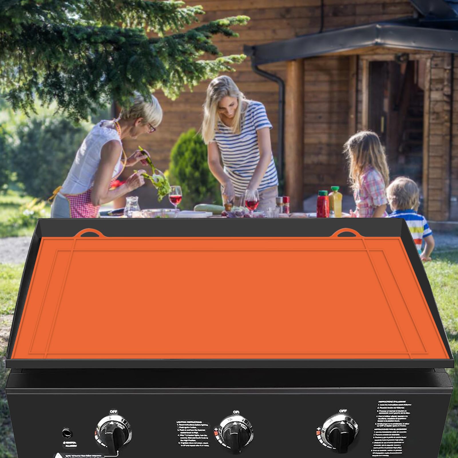 91,4 cm Grillmatte aus Silikon für Blackstone 91,4 cm, 71,4 cm, lebensmittelechte Grillschutzmatte, Gesamtproduktabmessungen, Grillschutzabdeckung, schneidbar und anpassbar