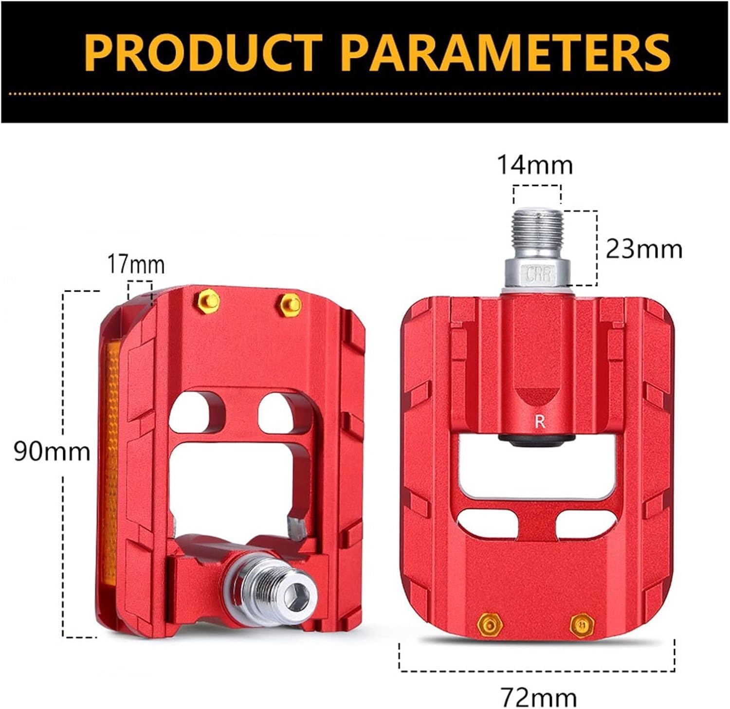 Pedale für Mountainbikes, Faltrad Pedale Volle Aluminium Fahrrad Pedal 9/16 Universal Faltbare Pedal Rot/Silber Dichtung Lager Pedal Für