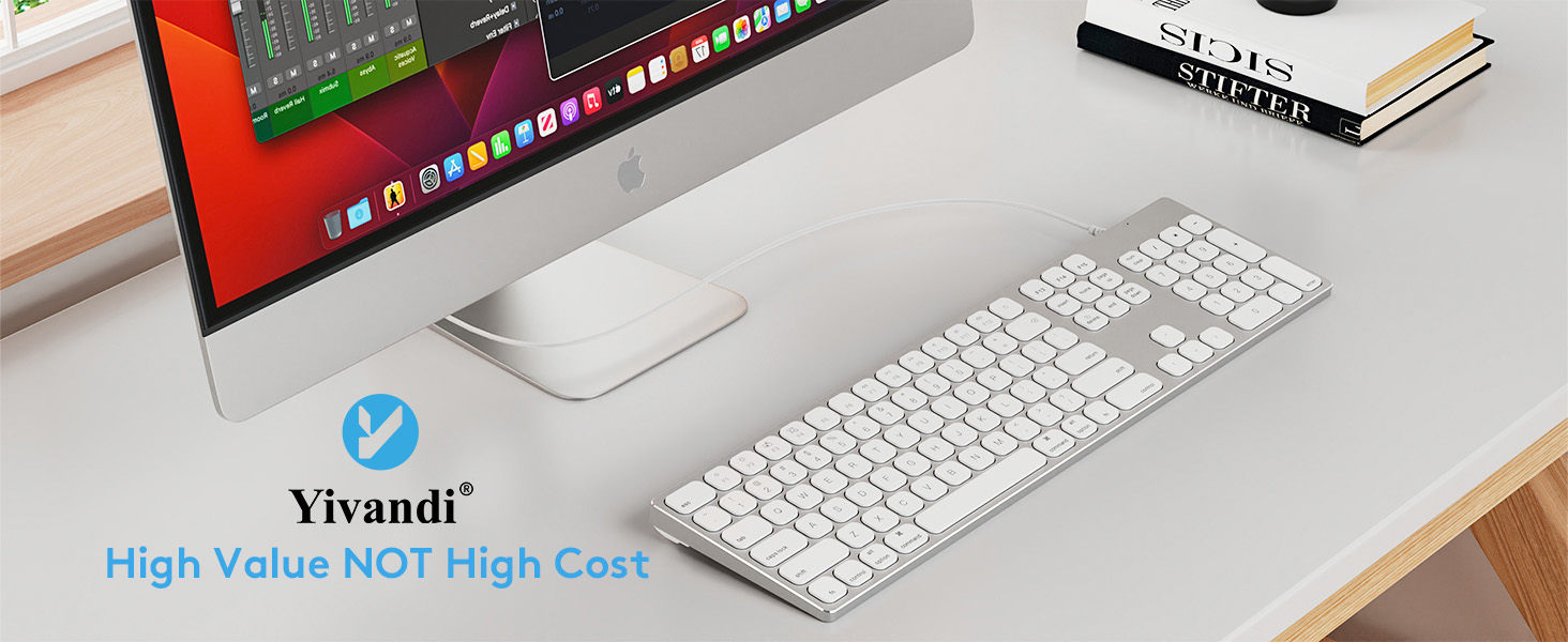 All-Aluminum Wired Mac Keyboard with USB-A/USB-C 2-in-1 Plug-and