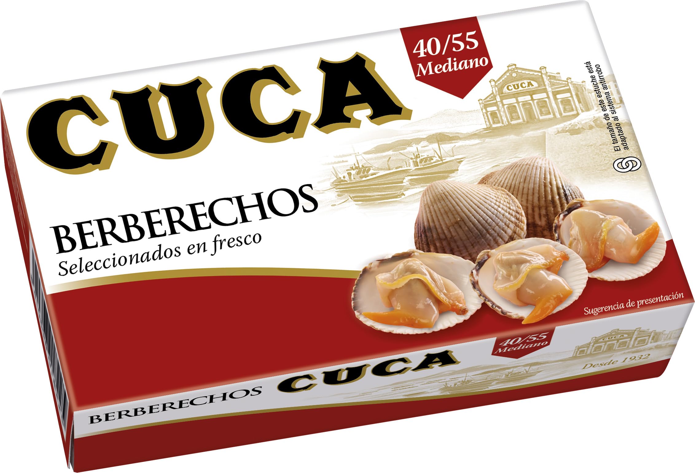 Cuca Berberechos al natural grandes 40/55, Pack de 3 latas 120 gr