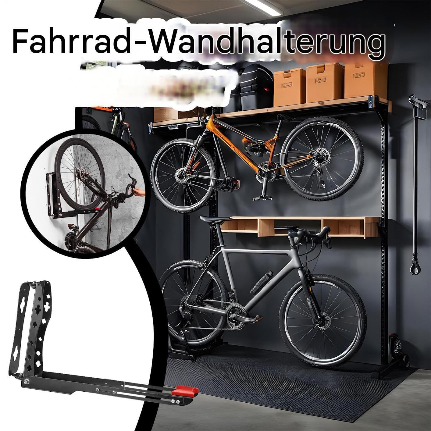 Soporte de pared para bicicleta para montaje en pared | Soporte ajustable estable para organización de almacenamiento vertical para gimnasio, taller al aire libre, comercial