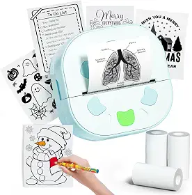 Mini impressora de adesivos, máquina portátil para fazer adesivos Bluetooth com 3 rolos de papel, impressora fotográfica sem tinta térmica D21, Impresora portátil para telefone, faça você mesmo