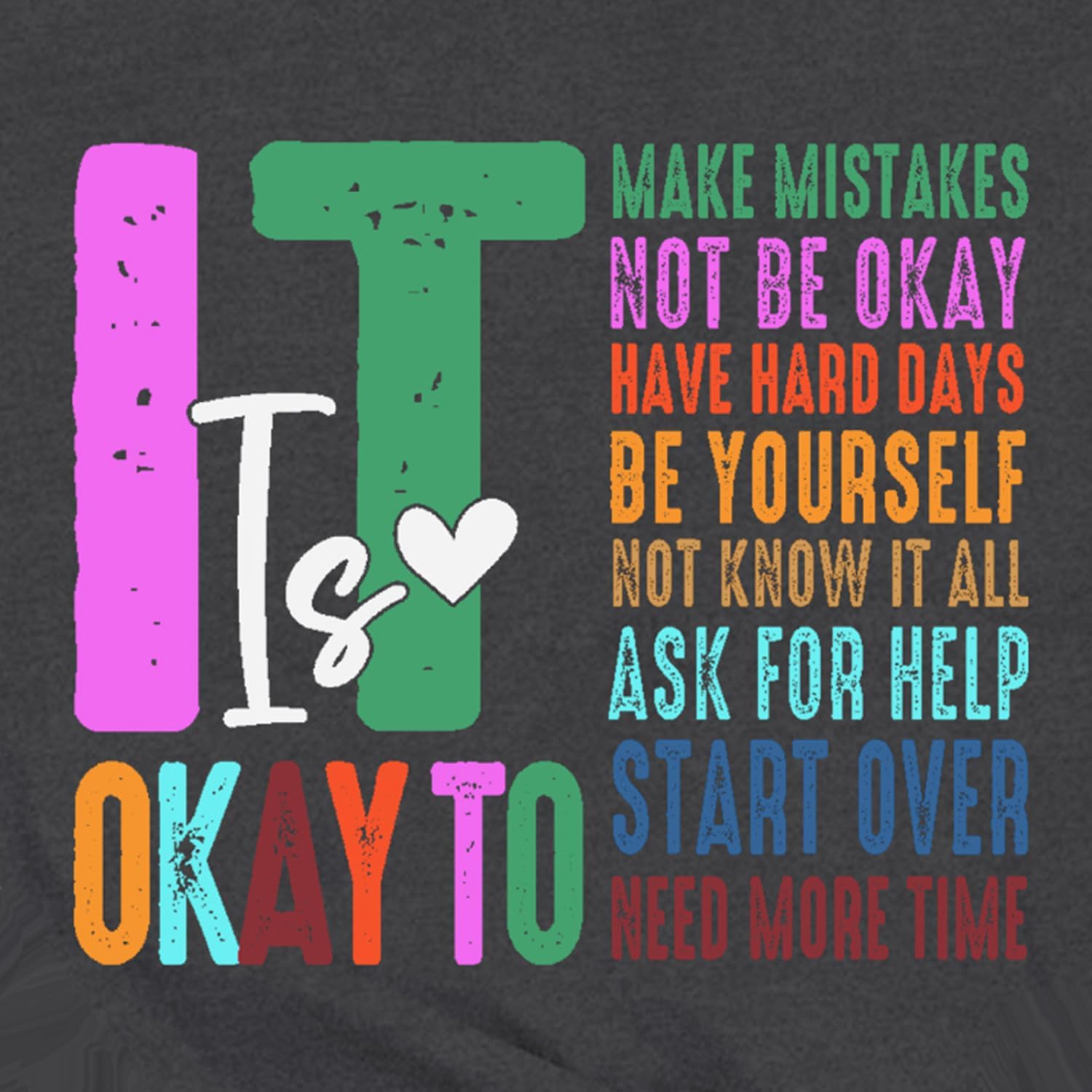 Inspirational Shirts for Women It's Okay to Make Mistakes T-Shirt Teacher Tee Be Yourself Tops - Image 5