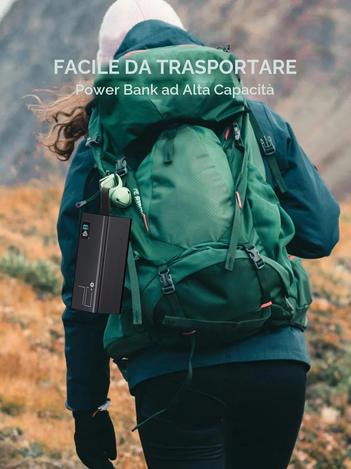 Batteria esterna 80000mAh, Power Bank PD 30W & QC 4.0 Ricarica Rapida con Schermo Digitale, Caricatore Portatile Grande Capacità 5 Uscite e 2 ingressi, Batteria Esterna iphone per iPhone