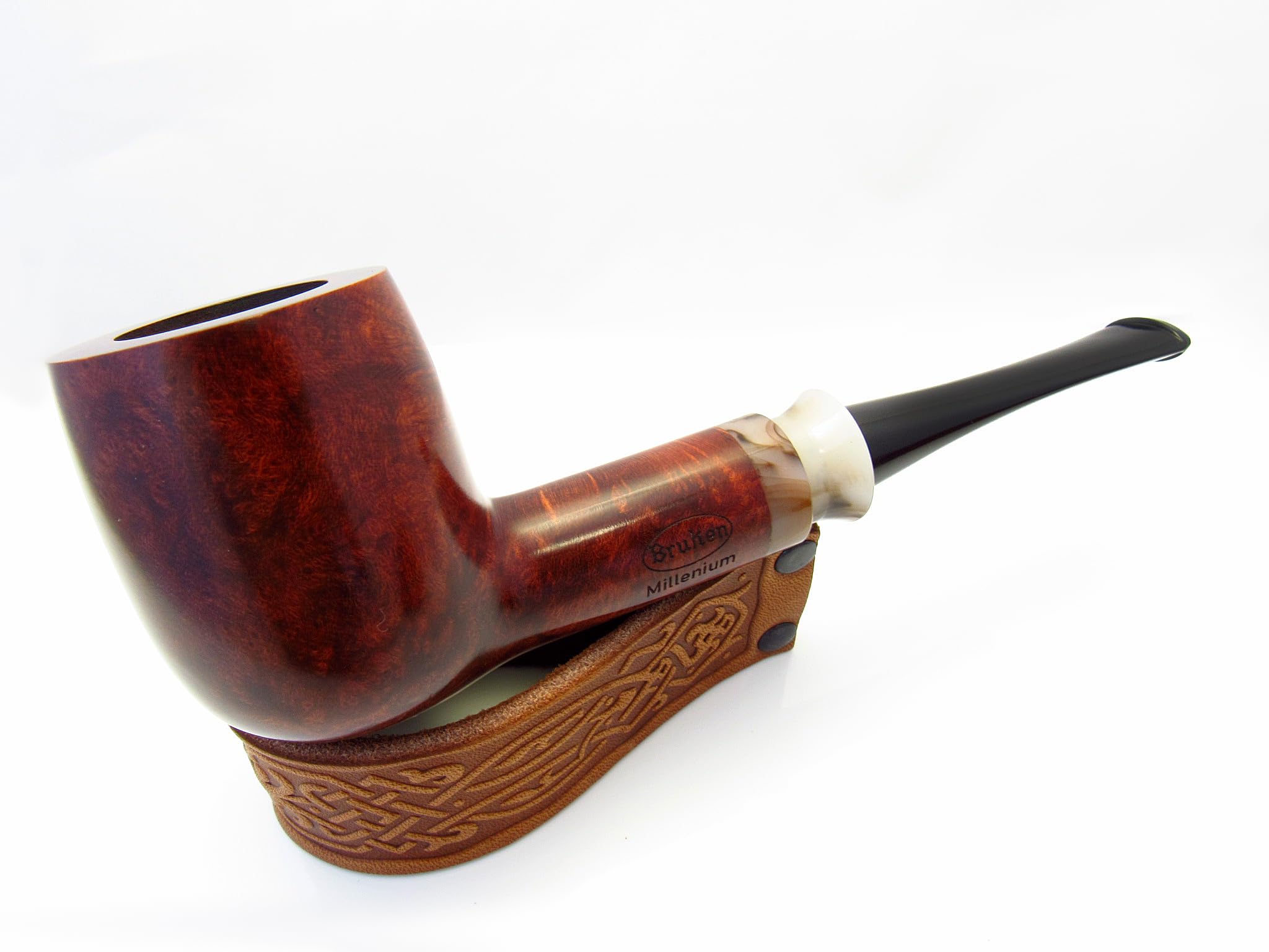 Pipa de tabaco de madera hecha a mano "Billar" diseñada para fumadores de pipa y caja (Millenium Morvedre)