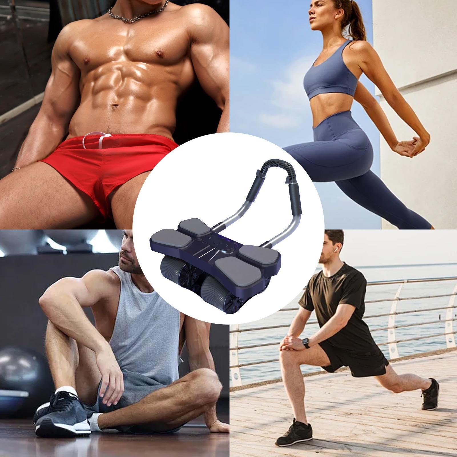 Rueda abdominal de rebote automático, rueda abdominal de apoyo de codos, rueda para abdominales, soporte de codo de 4 ruedas, rueda abdominal, rueda de rebote para vientre delgado