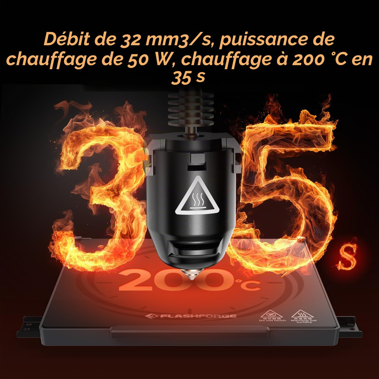 Flashforge Adventurer 5M Series Buse 0.4mm Haute Précision | Dégagement Rapide, 280°C, Haute Vitesse