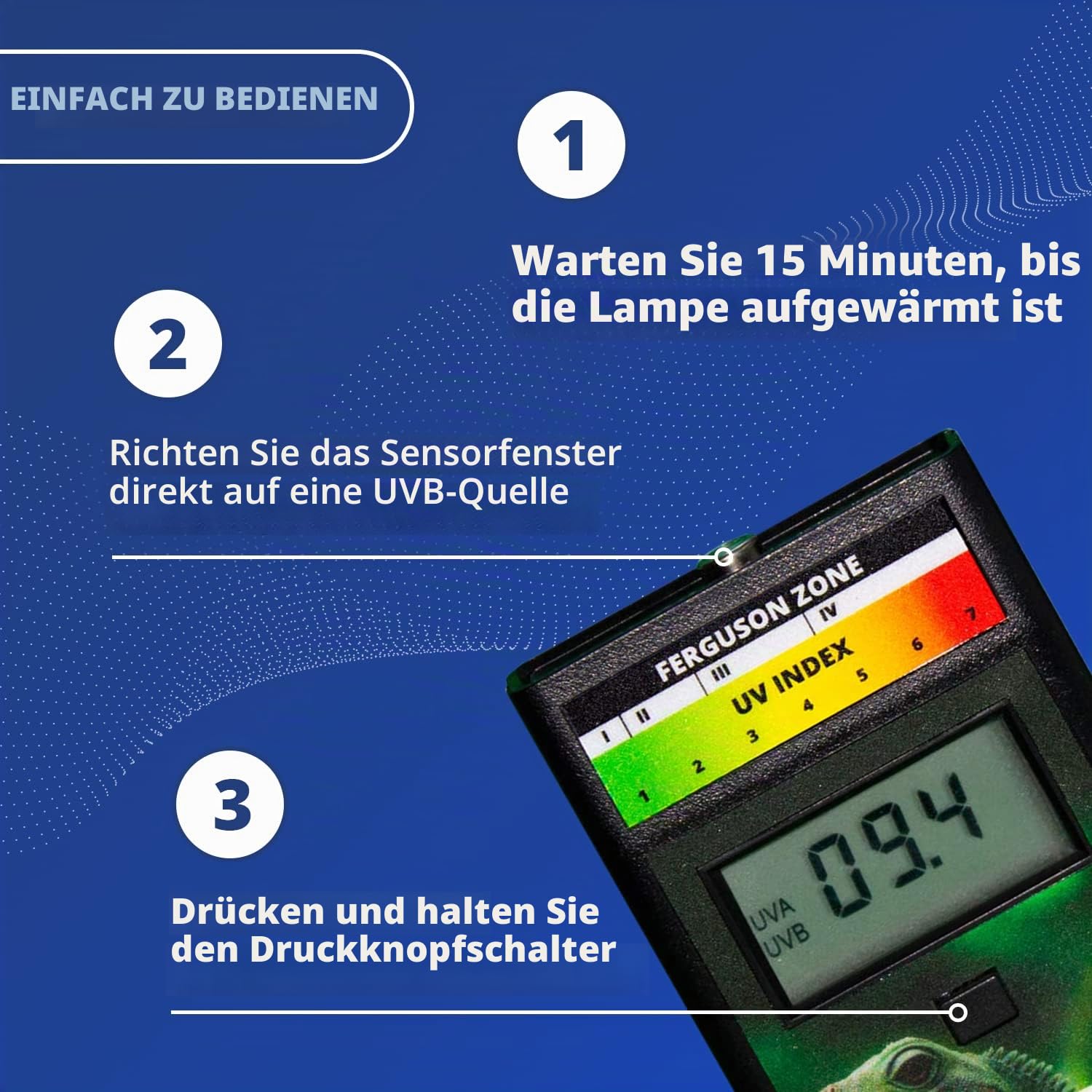 Solarmeter UV-Index-Messgerät für Reptilien, Modell 6.5R, ABS-Polymer, schwarz