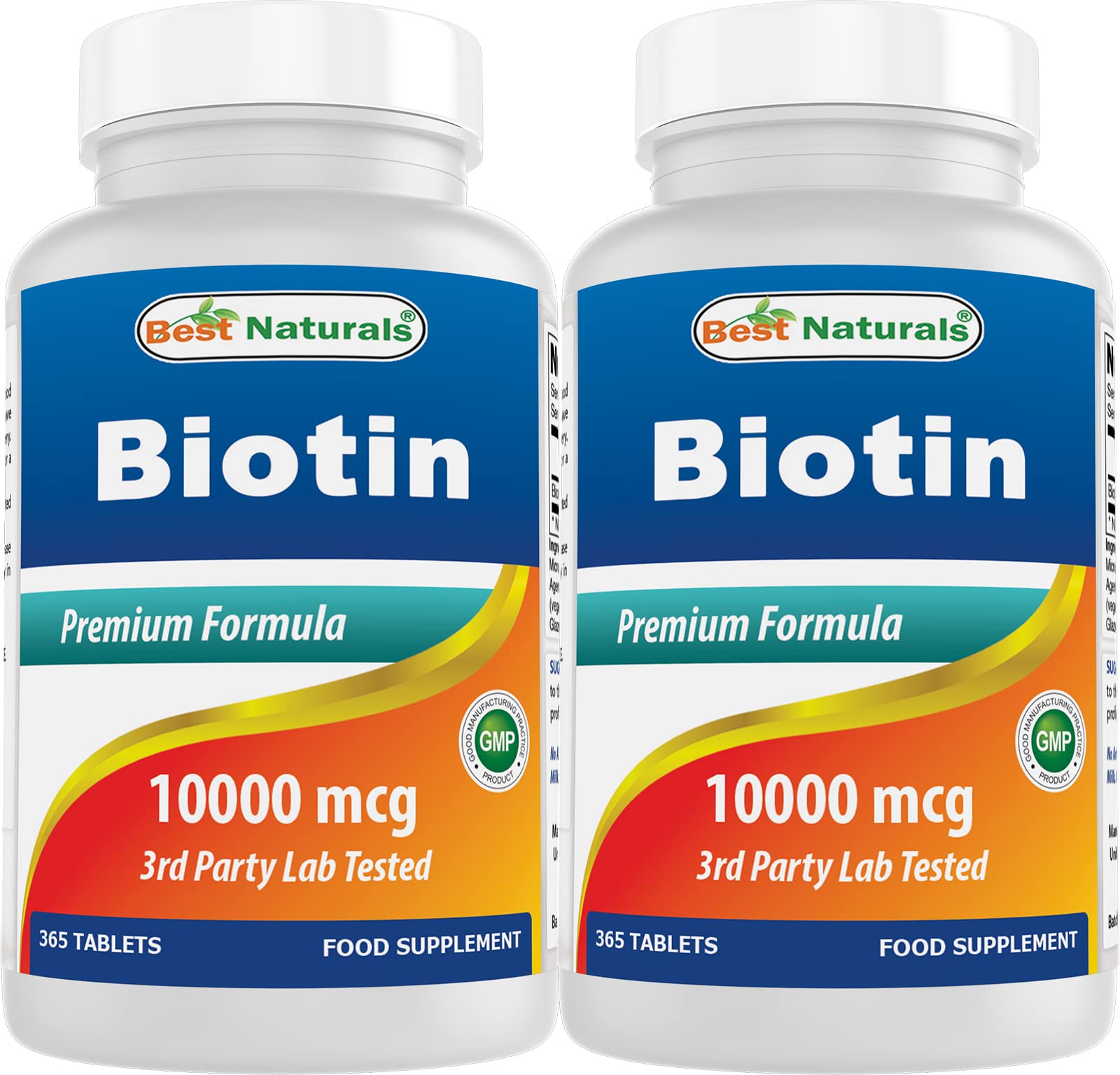 Best Naturals Biotin (Also Called Vitamin B7), 10,000 mcg 365 Tablets (365 Count (Pack of 2))