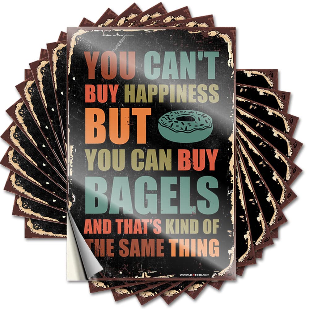 Western Home Decor, Decals Thankful Hat You Can't Buy Happiness But You Can Buy Bagels | Fire Waterproof Vinyl Stickers(12X18CM)