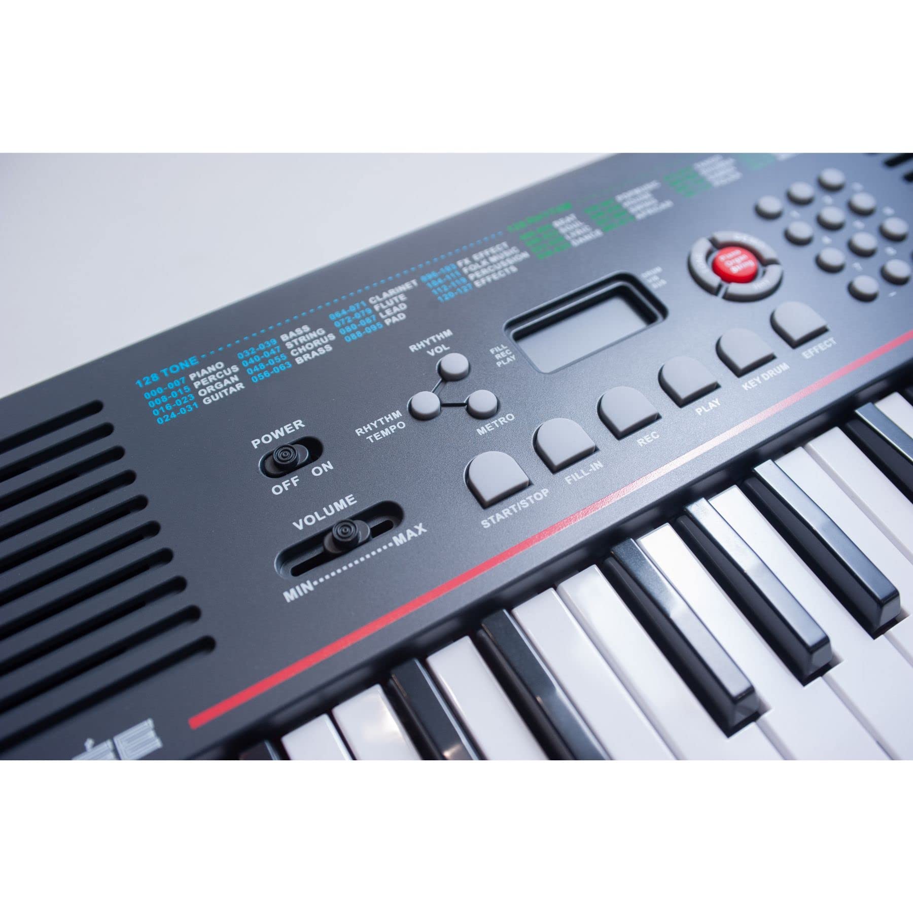 AKB-32 - Tastiera musicale portatile, pianoforte intermedio a 32 tasti, ingresso power bank e caricabatteria per telefono, uscita cuffie
