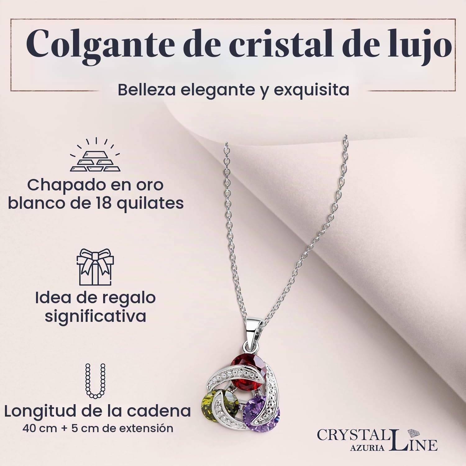 Crystalline Azuria Juegos de Joyas para Mujeres y Niñas Juegos de Joyas Boda Collar y Pendientes para Esposa Novia Joyería