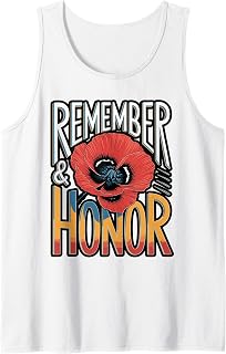 Red Poppies Remember and Honor Tank Top